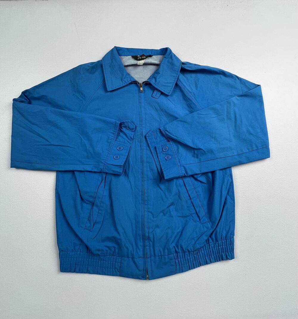 Vintage Fairway Jacket Mens Blue Cotton Blend Golf Windbreaker Lightweight Read